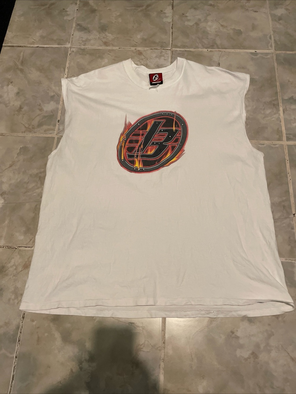 Vintage Reebok Allen Iverson I3 Logo Flames Beaded Sleeveless Shirt XL